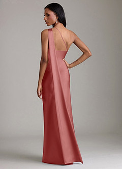 Azazie Galinda Suknie dla druhen Syrena Jedno ramię Satyna elastyczna Do ziemi Sukienka image6