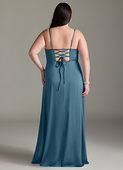 Azazie Marchella Bridesmaid Dresses Bermuda A-Line Corset Stretch Satin Dress image8
