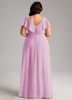 Azazie Lainey Bridesmaid Dresses Candy Pink A-Line with Pockets Chiffon Dress image2