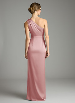 Azazie Emorie Brautjungfernkleider Etui One-Shoulder Stretch-Satin Kleid Altrosa image6