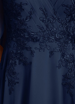 Azazie Tilda Mother of the Bride Dresses Dark Navy A-Line Lace Chiffon Dress image6