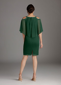 Azazie Junibee Abiti per la Madre della Sposa Abito Tubino in Maglia Lustrini Verde Scuro image4