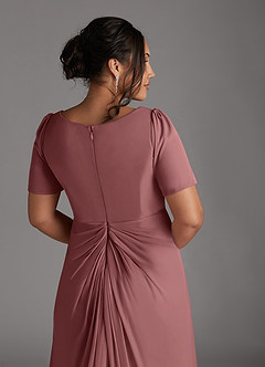 Azazie Bessie Mother of the Bride Dresses Desert Rose A-Line Pleated Mesh Dress image10