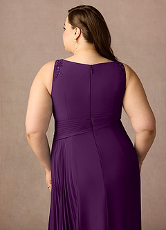 Azazie Galvan Mère de la mariée Robes Robe Trapèze en Mousseline de soie Paillettes Grain De Raisin image14