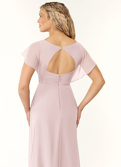Azazie Rylee Bridesmaid Dresses Blushing Pink A-Line Pleated Chiffon Dress image2