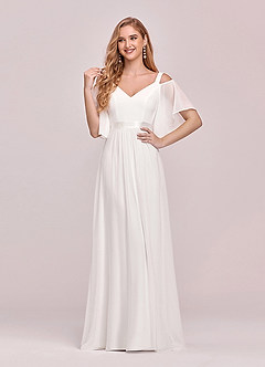 azazie-EVER-PRETTY Cold Shoulder Flutter Sleeve Maxi Formal Dress