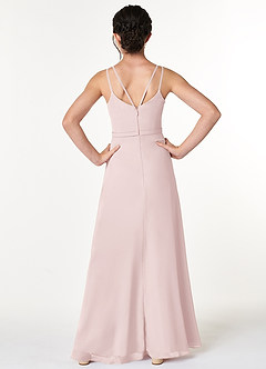 Azazie Janine Junior Blushing Pink A-Line Chiffon Dress image2