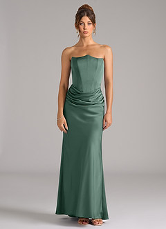 Azazie Debby Bridesmaid Dresses Eucalyptus Mermaid Strapless Stretch Satin Convertible Dress image5