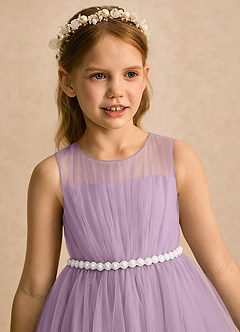 Azazie Heidi Flower Girl Klänningar Klänning A-linje i Tyll Plisserad image6