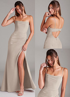 Azazie Leonis Bridesmaid Dresses Frost Sheath Strapless Chiffon Convertible Dress image9