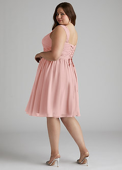 Azazie Angie Abiti da Damigella Abito A-Line in Chiffon Corsetto Rosa Cipria image12