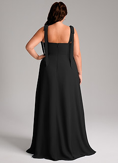 Azazie Debra Bridesmaid Dresses Black A-Line with Pockets Chiffon Convertible Dress image9