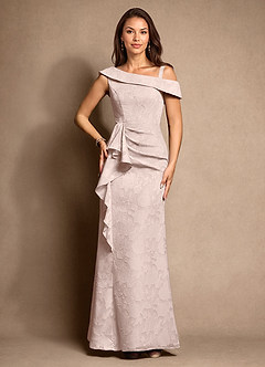 Azazie Hamptons Mother of the Bride Dresses Blushing Pink A-Line Pleated Floral Burnout Dress image6