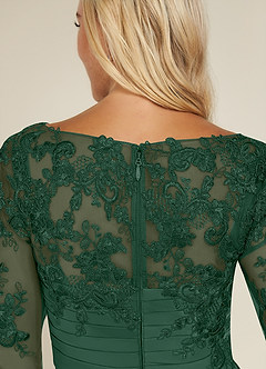 Azazie Alisondra Mother of the Bride Dresses Dark Green Sheath Scoop Lace Lace Dress image7