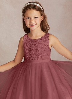 Azazie Calla Flower Girl Dresses Amethyst Ball-Gown Lace Tulle Dress image1