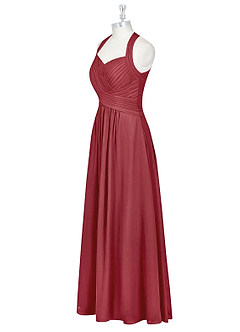 Azazie Claudia At-home Try On Dresses Dusty Rose A-Line Sweetheart Neckline Chiffon Dress image9