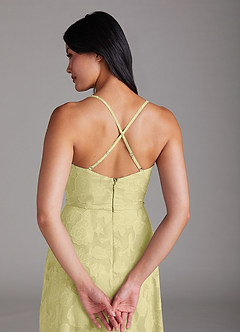 Azazie Naeem Bridesmaid Dresses Lemon Sorbet A-Line Floral Burnout Dress image5