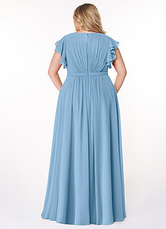 Azazie Daphne Modest Bridesmaid Dresses A-Line Ruffled Chiffon Floor-Length Dress image7