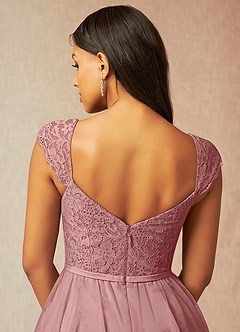 Azazie Luxi Bridesmaid Dresses Dusty Rose A-Line Pleated Tulle Dress image5