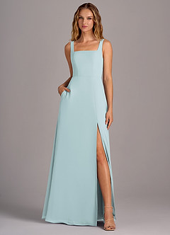 Azazie Debra Bridesmaid Dresses Mist A-Line with Pockets Chiffon Convertible Dress image5