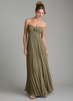 Azazie Tempest Robes de demoiselle d'honneur Robe Empire Convertible en Mousseline de soie Corset Vert Saule image3