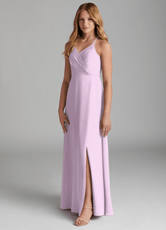 Azazie Davis Junior Jurk van Chiffon met A-Lijn Frosted Lila image4