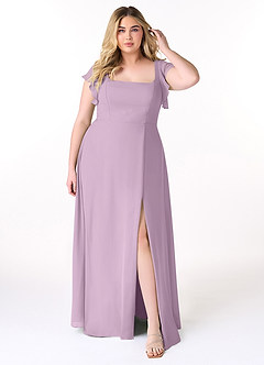 Azazie Bondi Bridesmaid Dresses Wisteria A-Line Ruffled Chiffon Dress image7