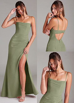 Azazie Leonis Bridesmaid Dresses Pistachio Sheath Strapless Chiffon Convertible Dress image9