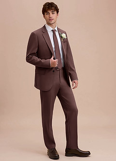front Ethan Espresso Refined Weave Suit