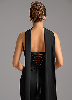 Azazie Sorrel Essayer des robes à la maison Robe Sirène Convertible en velours Corset Noir image6