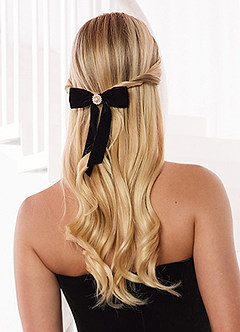 front Velvet Bow Hair Clip