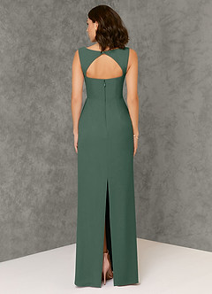 Azazie Flori Bridesmaid Dresses Sea Moss Sheath Square Neckline Chiffon Dress image2