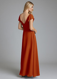 Azazie Omari Bridesmaid Dresses Paprika A-Line Chiffon Dress image2