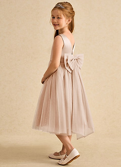 Azazie Winnie Robe Demoiselle D'honneur Fillette Robe Princesse en Tulle Arc Rose Perle image5
