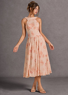 Rowan Peach Midi Dress image2