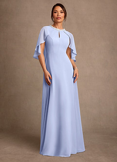 Azazie Winnifred Kleider für die Brautmutter A-Linie Mit Perlen Chiffon Kleid Eis image1