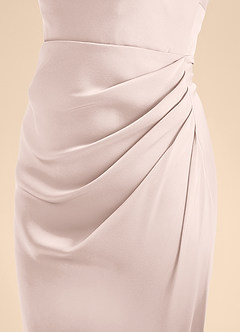 Azazie Renna Junior Blushing Pink A-Line Pleated Stretch Satin Dress image7