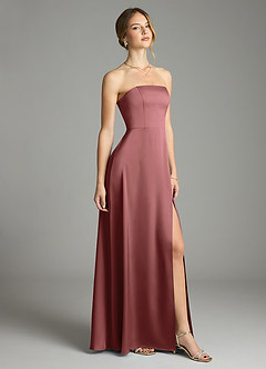 Azazie Wren Bridesmaid Dresses Amethyst A-Line Strapless Stretch Satin Convertible Dress image1