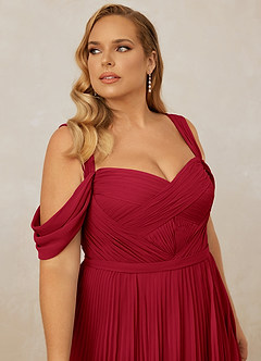 Christian Siriano Bridal for Azazie 1013 Bridesmaid Dresses Scarlet A-Line Off the Shoulder Chiffon Dress image14