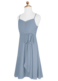 Azazie Doll Junior Amethyst A-Line Bow Chiffon Dress image7