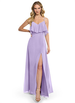 Azazie Jean Bridesmaid Dresses Lilac A-Line Chiffon Convertible Dress image1