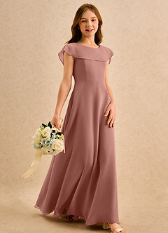 Azazie Kittie Girls Formal Flower Girl Klänningar Klä A-Line i Chiffong image4