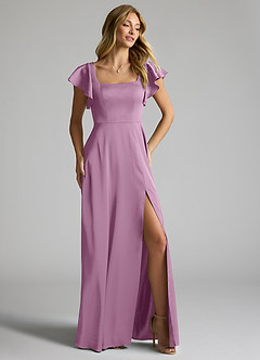 Azazie Bondi Brautjungfernkleider A-Linie Schleifen Stretch-Satin Kleid Blauregen image2