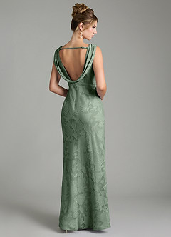 Azazie Kieryn Bridesmaid Dresses Matcha Mermaid Pleated Floral Burnout Dress image12