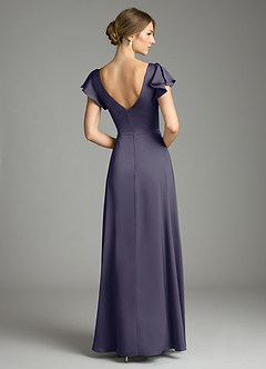 Azazie Omari Bridesmaid Dresses Stormy A-Line Stretch Satin Dress image2