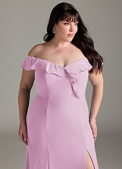 Azazie Sophie Bridesmaid Dresses Candy Pink A-Line Off the Shoulder Chiffon Convertible Dress image11