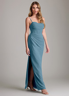 Azazie Mai Bridesmaid Dresses Bermuda Sheath Pleated Chiffon Dress image3