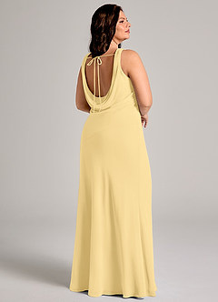 Azazie Rylina Bridesmaid Dresses Butter Mermaid Pleated Chiffon Dress image8