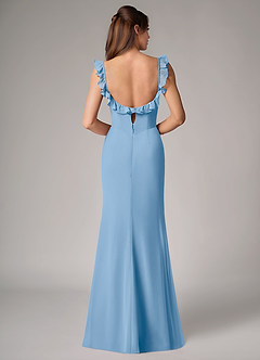 Azazie Callie Bridesmaid Dresses Powder Blue Mermaid Side Slit Chiffon Convertible Dress image2