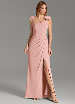 Azazie Adalynn Bridesmaid Dresses Rosette Mermaid Pleated Chiffon Dress image3
